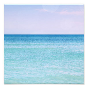 Vinkara tropisk strand av Aqua Teal Lavender Ocean Fototryck