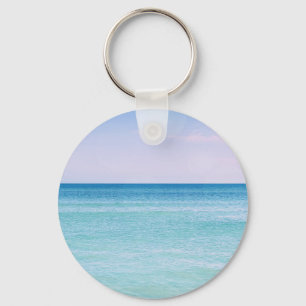 Vinkara tropisk strand av Aqua Teal Lavender Ocean Nyckelring