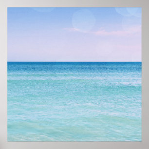Vinkara tropisk strand av Aqua Teal Lavender Ocean Poster