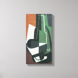 Vinkaraffflaska av Juan Gris, Vintage Kubism Canvastryck