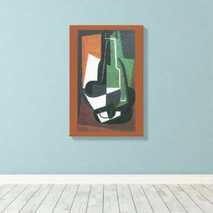 Vinkaraffflaska av Juan Gris, Vintage Kubism Canvastryck