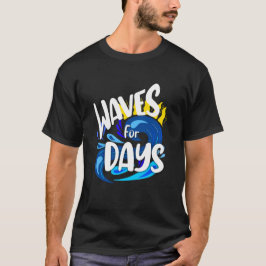 Vinkarare för dagar, levande strand, havsvatten t shirt