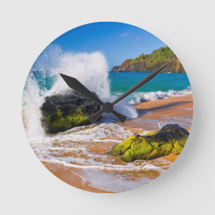 Vinkarare krasch på stranden, Hawaii Rund Klocka