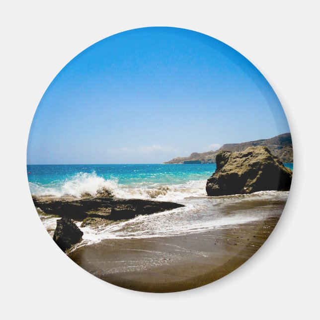 Vinkarare krasch på stranden magnet (Framsidan)