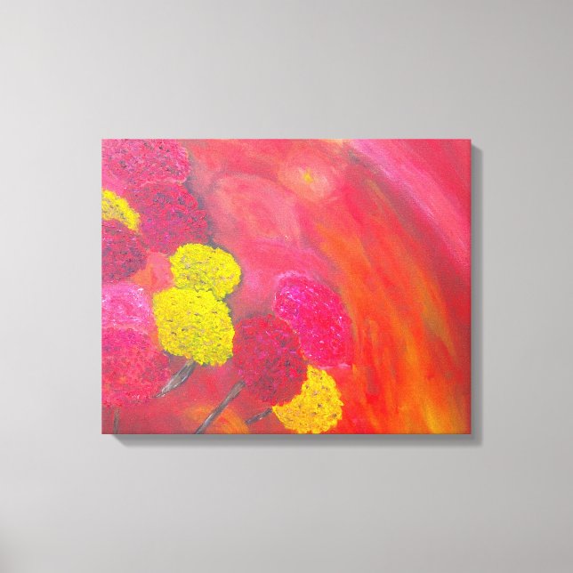 Vinkarblommor 16 x 20 inlindad duk canvastryck (Framsida)