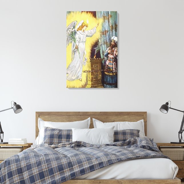 Vinkel arbetsyta med omslagna arbetsytor canvastryck (Insitu (sovrum))