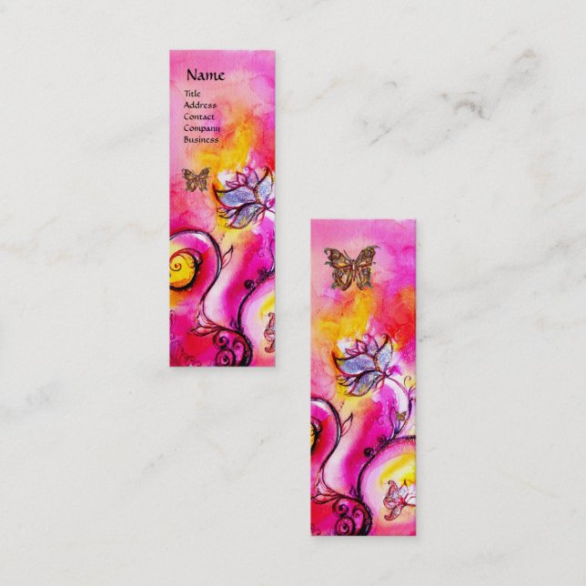 VINKELFLÖDEN OCH GULD BUTTERFLY MINI VISITKORT (Fram/baksida)