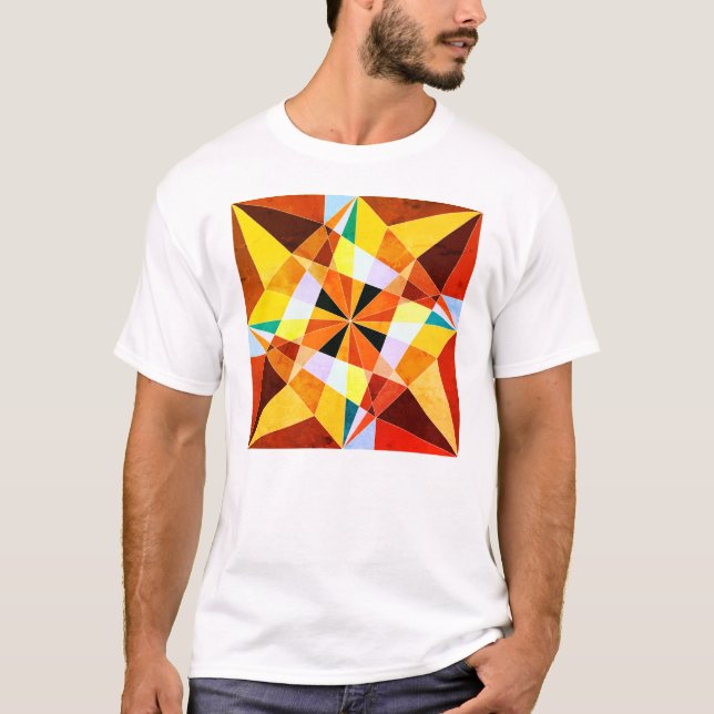 Vinkelformade geometriska former för varm Färg Coo T Shirt (Framsida)