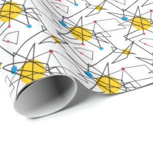 Vinkelformigt geometriskt Retro mönster Presentpapper