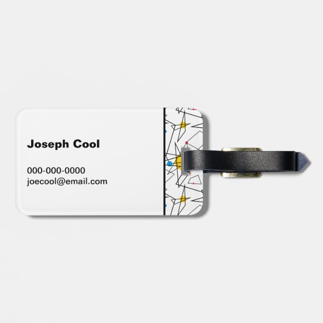 Vinkelgeometrisk retro Mönster-Personlig Bagagebricka (Baksida Vågrät)
