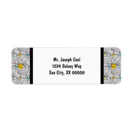 Vinkelgeometrisk retro Mönster Returadress Etikett