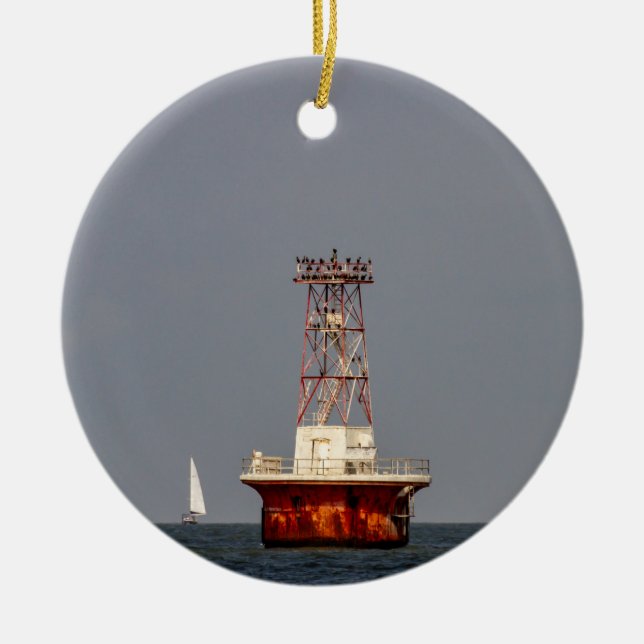 Vinkeln till Kor-ledningens fyr Julgransprydnad Keramik (Framsidan)