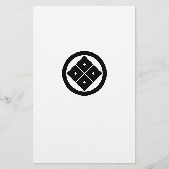 Vinklad fyrkantig öga i cirkel brevpapper (Framsida)