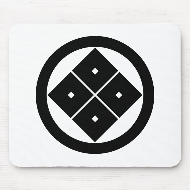 Vinklad fyrkantig öga i cirkel musmatta (Framsidan)