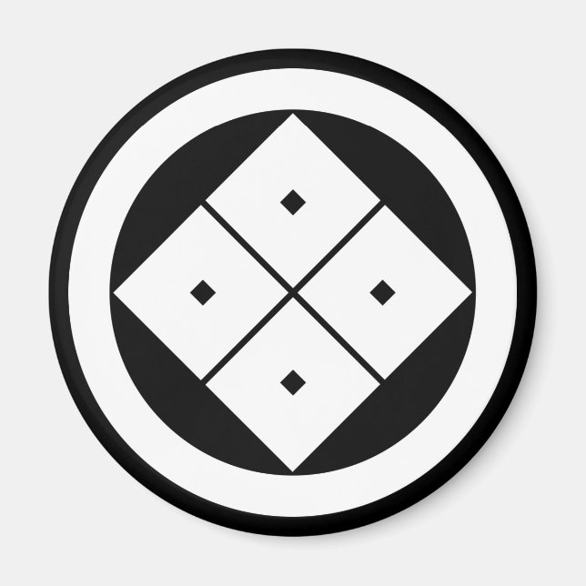 Vinklad fyrkantig öga i en cirkel magnet (Framsidan)