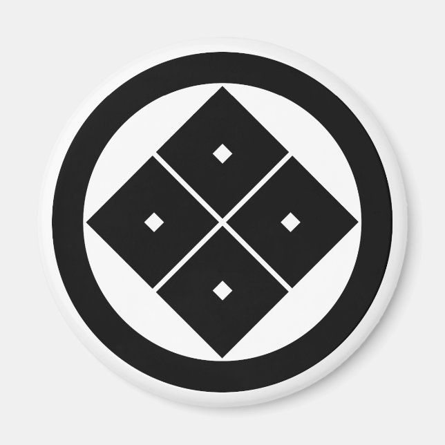 Vinklad fyrkantig öga i en cirkel magnet (Framsidan)