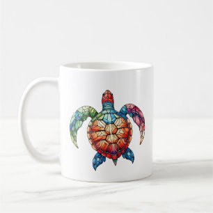 Vinklad glasssköldpadda kaffemugg