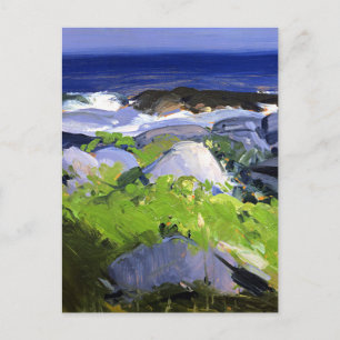 Vinklädd strand, Monhegan Island, Maine,  Vykort