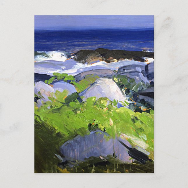Vinklädd strand, Monhegan Island, Maine,  Vykort (Framsida)