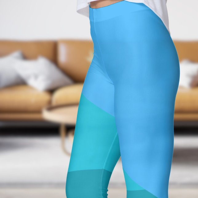 Vinklar för blå och blå Grönt i chic Leggings (Chic Blue & Blue Green Angles Leggings)