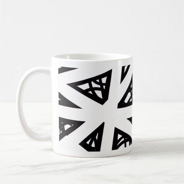 Vinklar i svart och vitt kaffemugg (Vänster)
