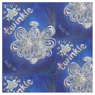 Vinkle Silver Guardian Angel Art Fabric Material Tyg