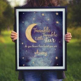 Vinkle Twinkle Little star plantskola vattenfärg f Poster