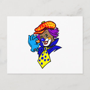 Vinkling Clown with Marble Vykort