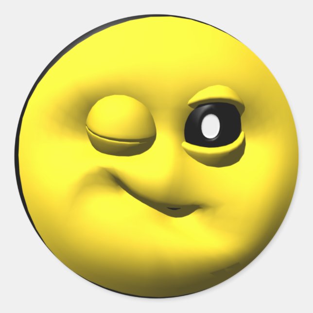 Vinkling gult runt klistermärke (Framsida)