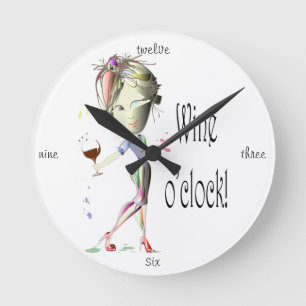 Vinklockan! Humoristiska vinordstävgåvor Rund Klocka