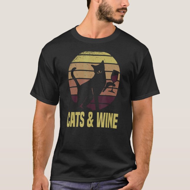 Vinkollektion Rödvin Katt T Shirt (Framsida)