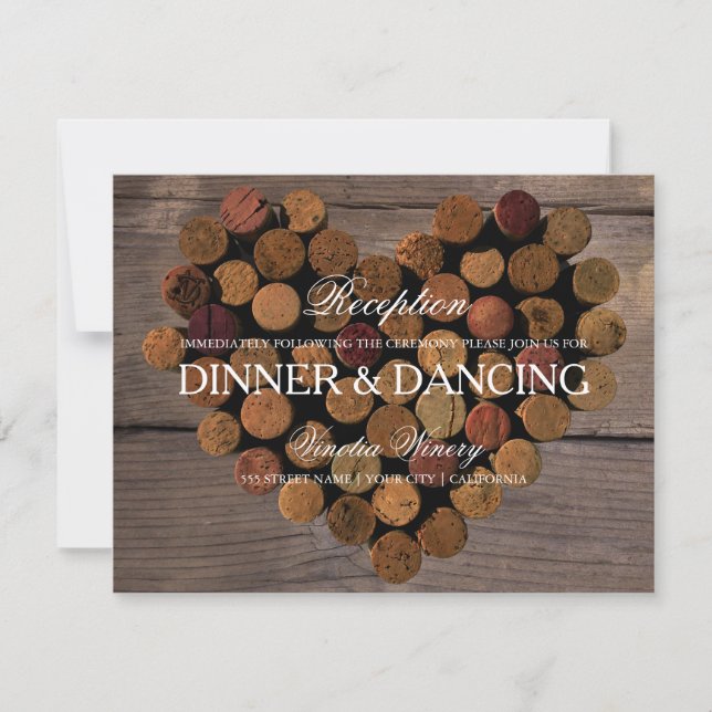 Vinkork #2 Rustik Välkomstkort Inbjudningar (Framsida)