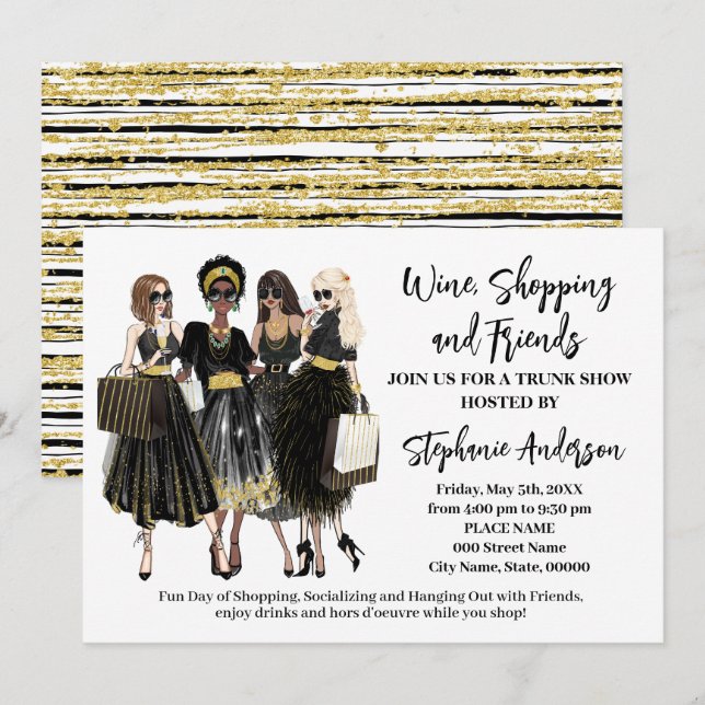Vinkött och Vänner Trunk Show Inbjudningar (Fram/baksida)