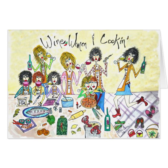 Vinkvinnor & Cookin Hälsningskort (Framsidan Horizontal)