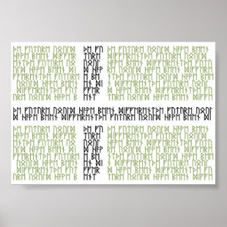 Vinland Flagga w Runes - Poster