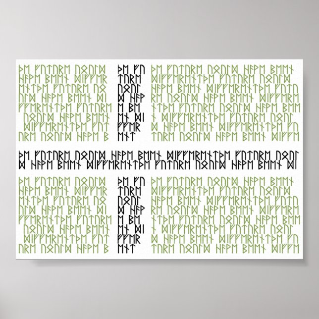Vinland Flagga w Runes - Poster (Framsidan)