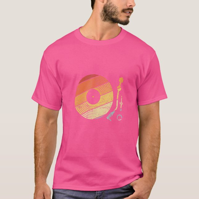 Vinly Record Player Record LP Music Motif 2 T Shirt (Framsida)