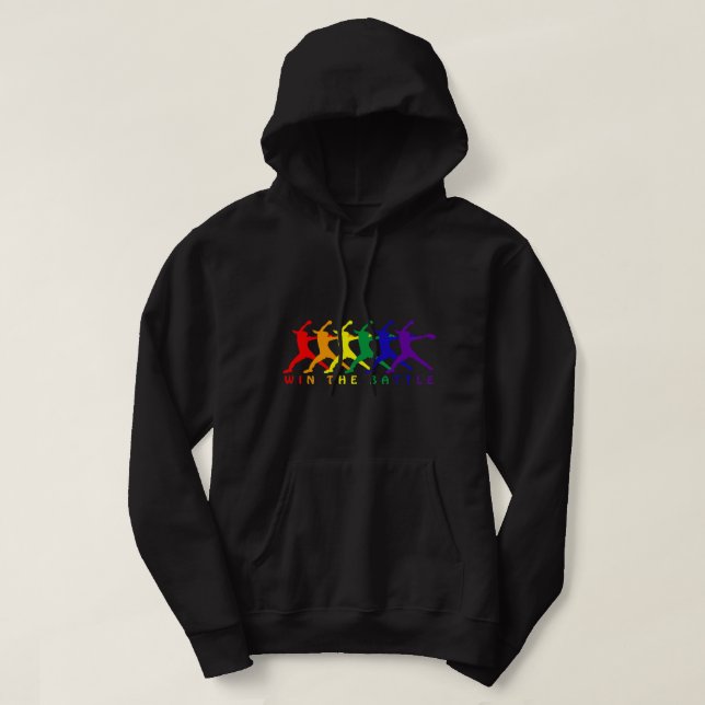 Vinn av Softball Pitcher LGBT Ga Hoodie (Design framsida)