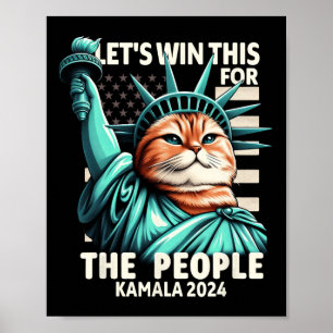 Vinn det här för den bekväma kattstatyn Libert Poster