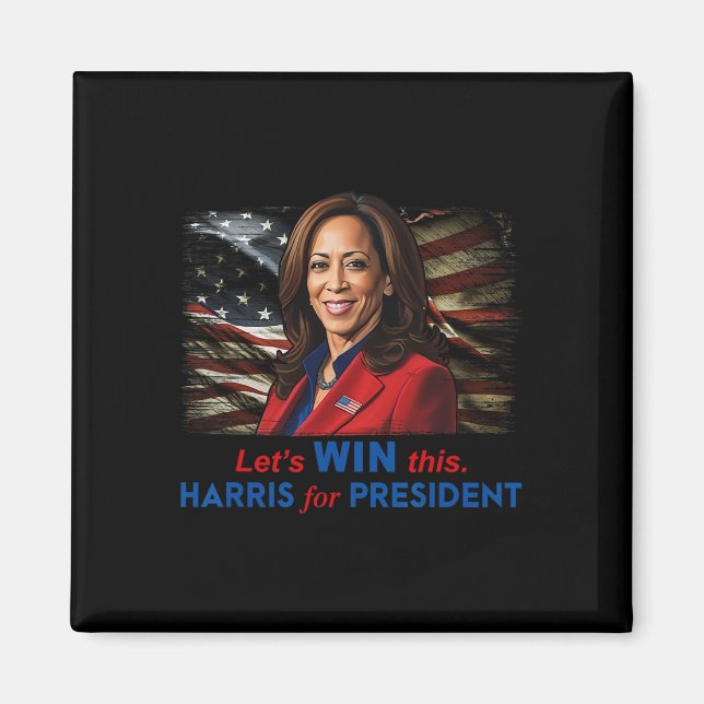 Vinn Detta Harris För President Kamala Harris 2024 Magnet (Framsidan)
