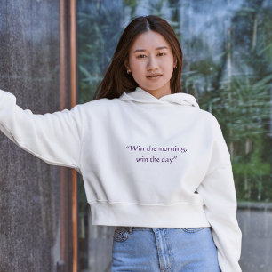 Vinn morgonen, vinn dagen Minimal typografi Hoodie
