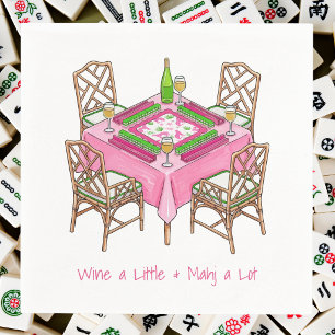 Vinna lite och spela Mahj mycket Preppy Mahjong-fe Pappersservett