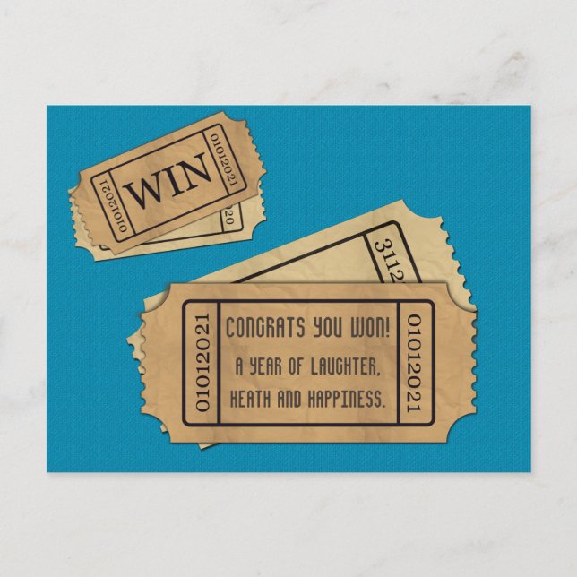 vinnande biljett för 2021 helg vykort (Framsida)