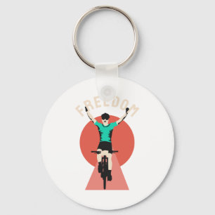 Vinnande cyklist Retro stil frihet Nyckelring