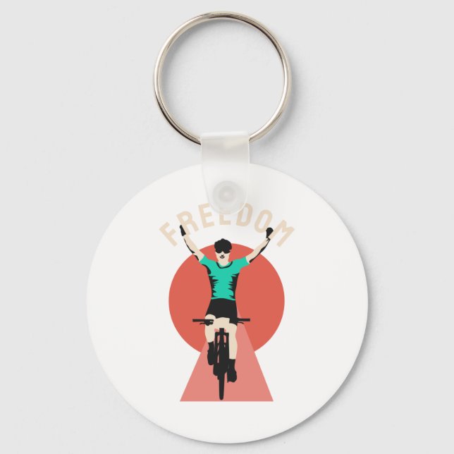 Vinnande cyklist Retro stil frihet Nyckelring (Framsida)