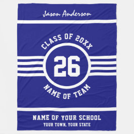 Vinnande modiga idrottsmanblått och beställnings- fleecefilt