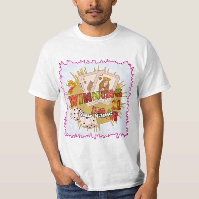 Vinnande Par Poker  T Shirt (Framsida)