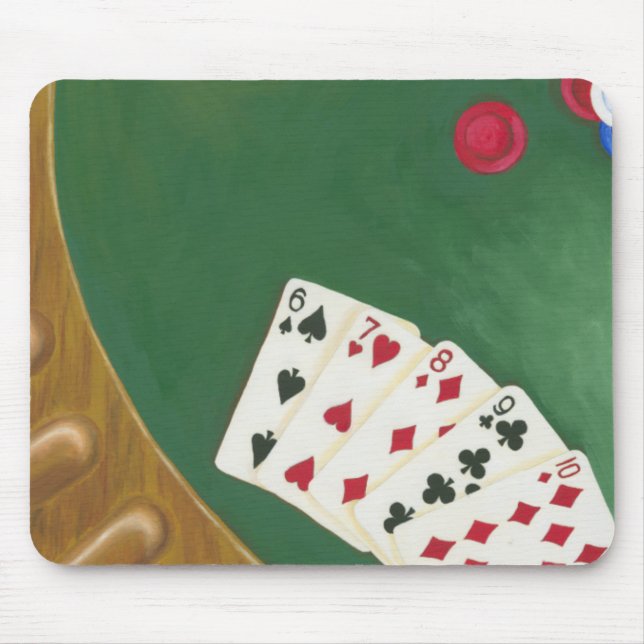 Vinnande Poker Hand sex till tio Musmatta (Framsidan)