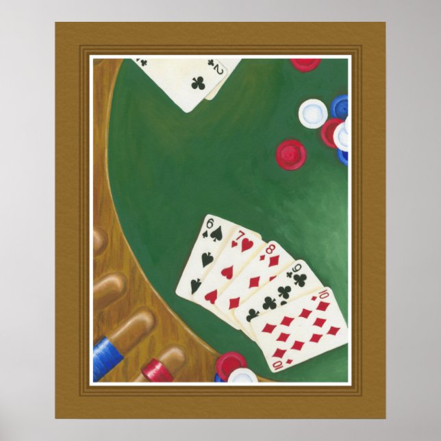 Vinnande Poker Hand sex till tio Poster (Framsidan)