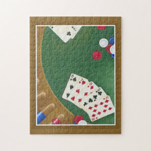Vinnande Poker Hand sex till tio Pussel